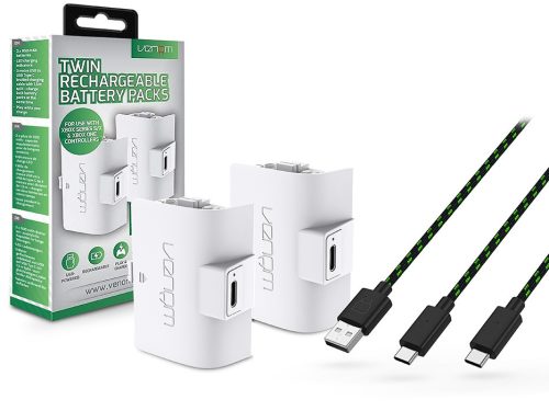 Venom VS2872 Xbox Series S/X & One fehér akkucsomag (2 db) + 3 méter töltőkábel